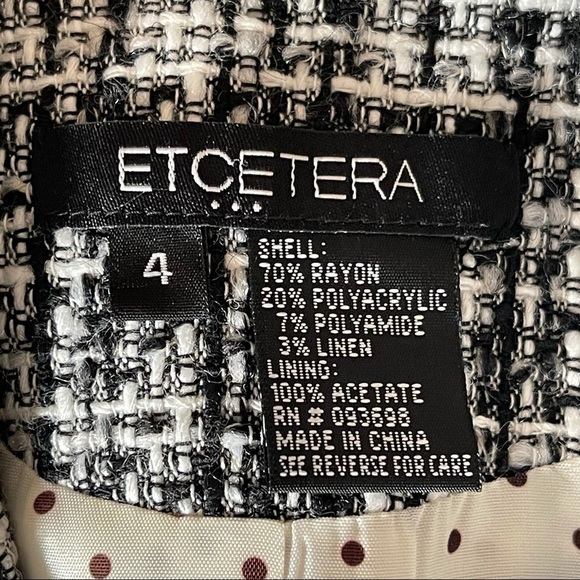 Etcetera Plaid Tweed Fringe Blazer Women’s Size 4 Classic Professional Jacket - Picture 8 of 8